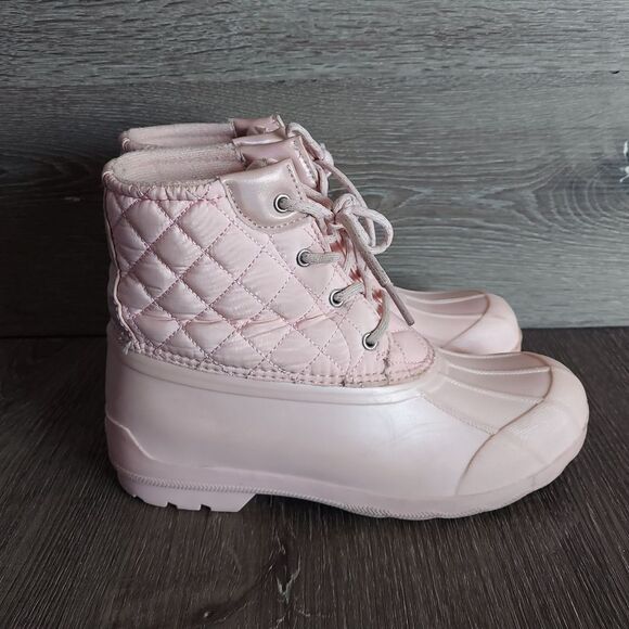 Sperry Port Duck Boots Quilted Light Pink Size 4M - Picture 1 of 8